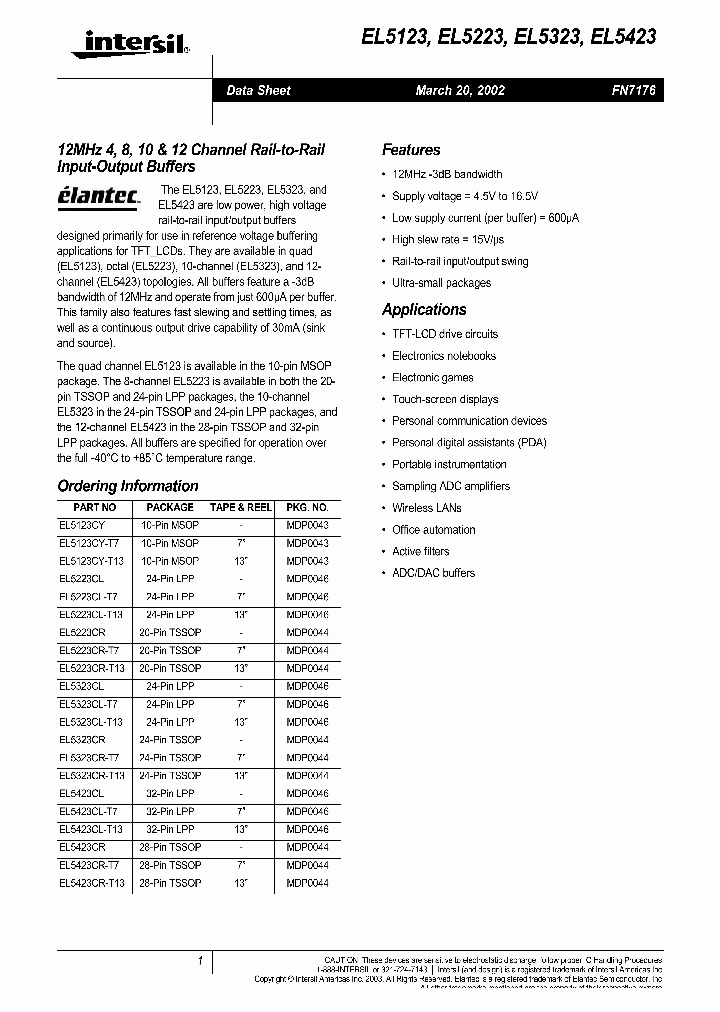 EL5223_151490.PDF Datasheet