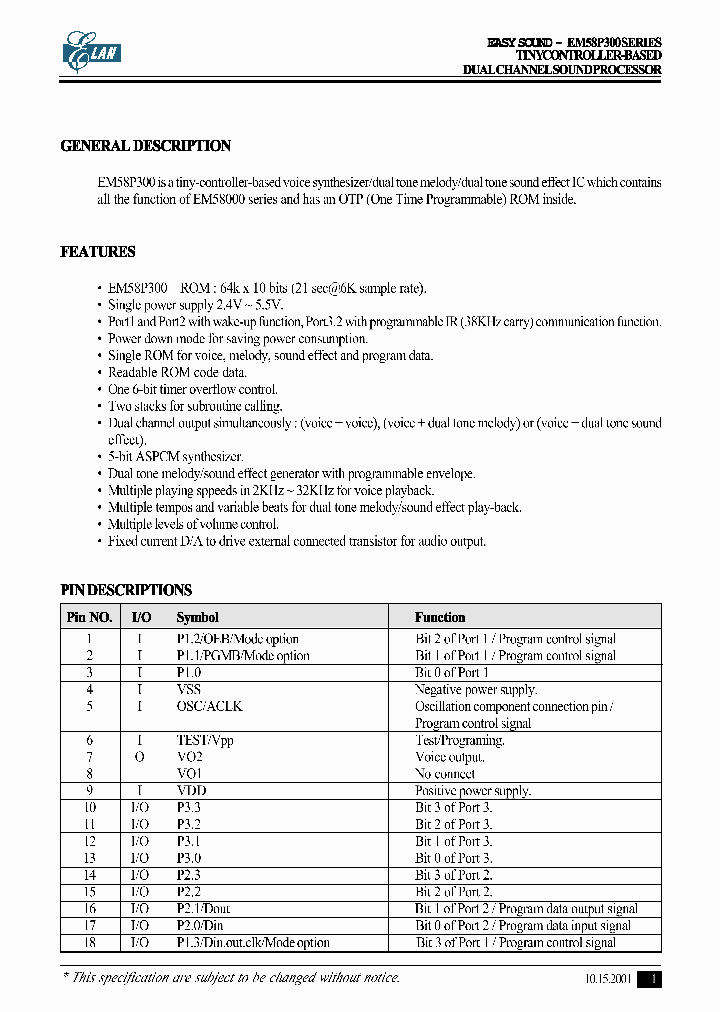 EM58P300_588931.PDF Datasheet