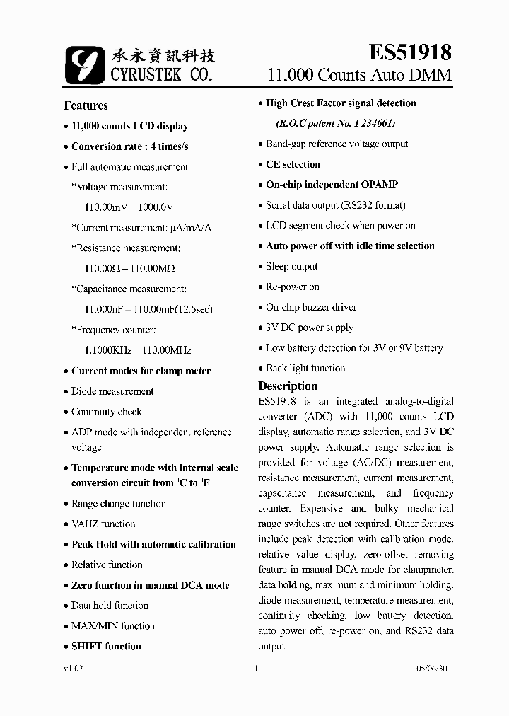 ES51918_604633.PDF Datasheet