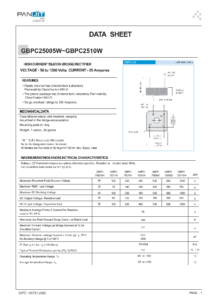 GBPC25005W_734187.PDF Datasheet