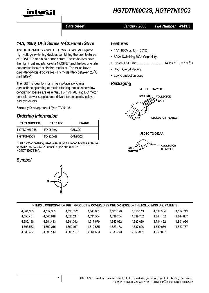 HGTD7N60C3S_35745.PDF Datasheet