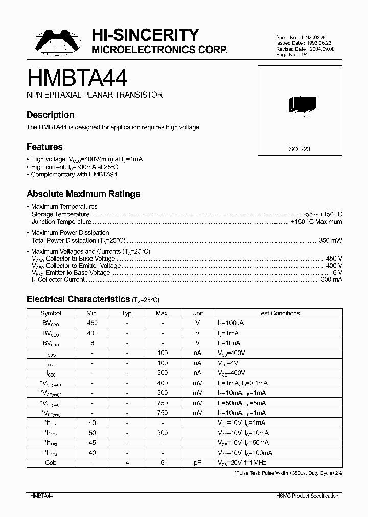 HMBTA44_592061.PDF Datasheet