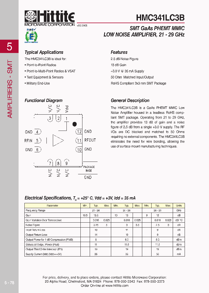 HMC341LC3B_618557.PDF Datasheet