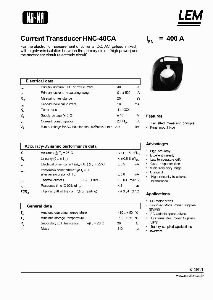 HNC-40CA_701250.PDF Datasheet