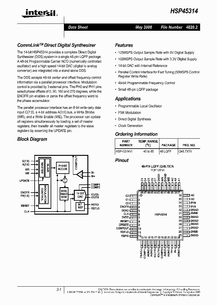 HSP45314VI_720604.PDF Datasheet