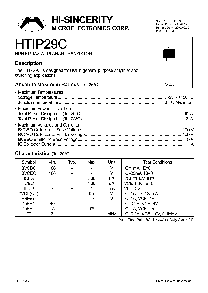 HTIP29C_69075.PDF Datasheet