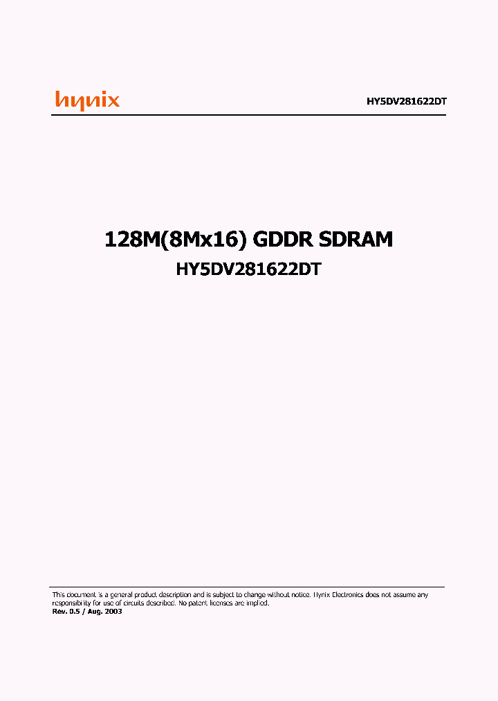 HY5DV281622DT_565585.PDF Datasheet