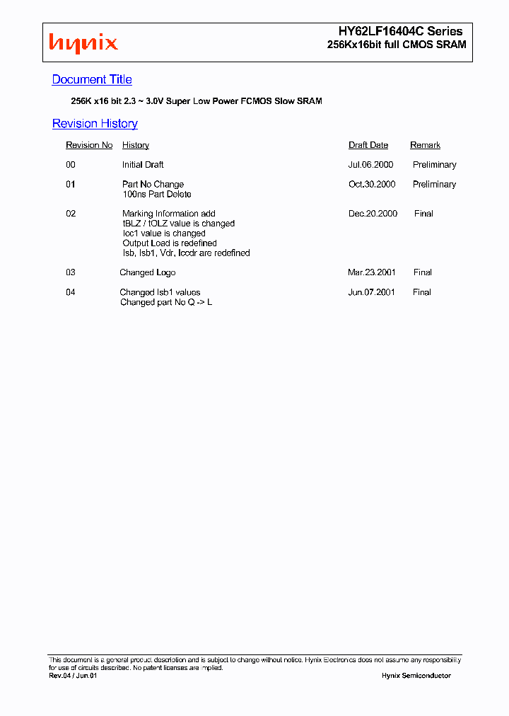 HY62LF16404C_683206.PDF Datasheet