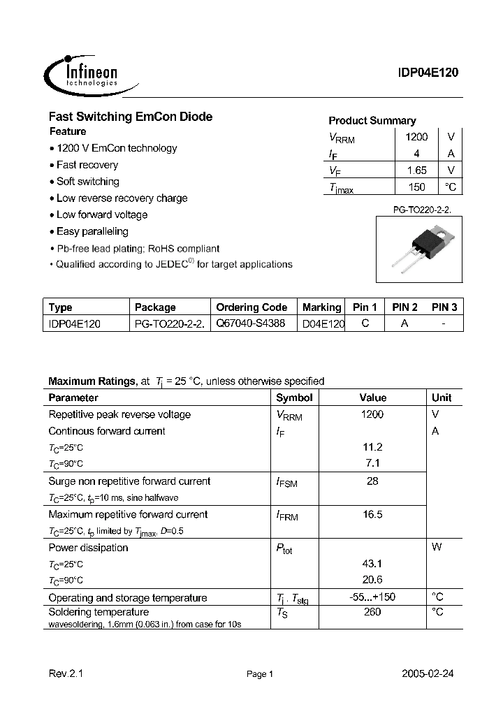 IDD04E120_655443.PDF Datasheet