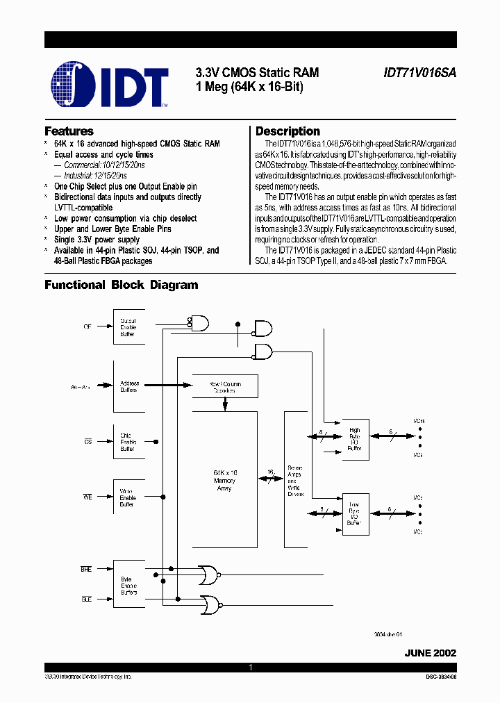 IDT71V016_112791.PDF Datasheet