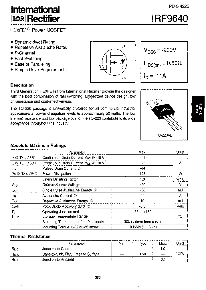 IRF9640_5947.PDF Datasheet