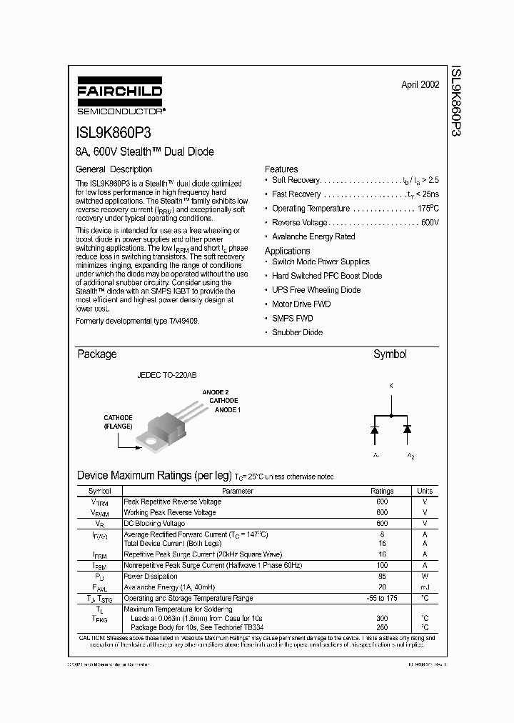 ISL9K860P3_592171.PDF Datasheet