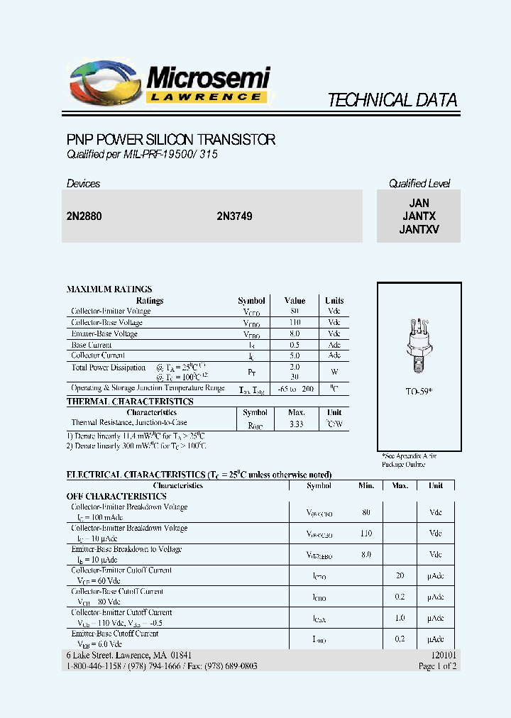 JAN2N2880_621322.PDF Datasheet