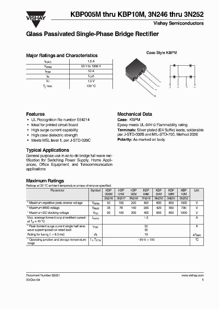 KBP10M_586239.PDF Datasheet