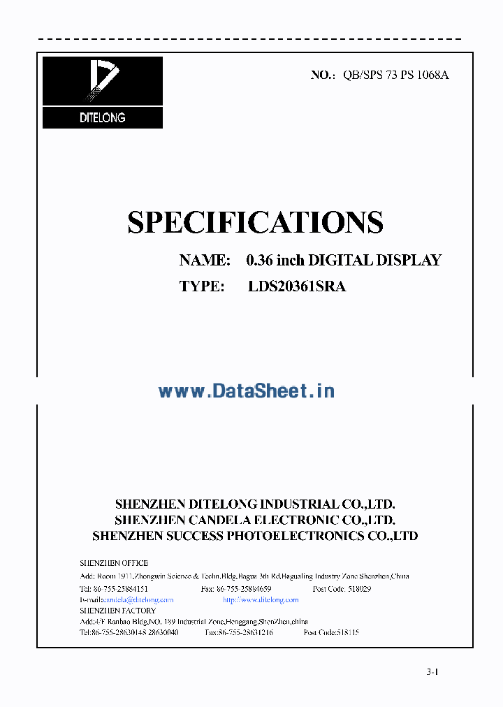 LDS20361SRA_564020.PDF Datasheet