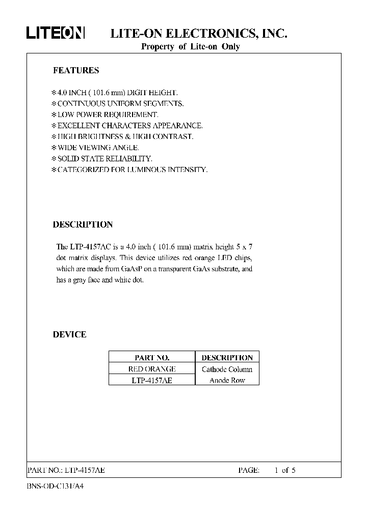 LTP4157AE_597580.PDF Datasheet