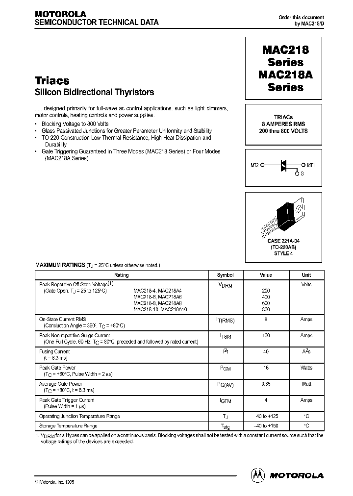 MAC218A10_38928.PDF Datasheet