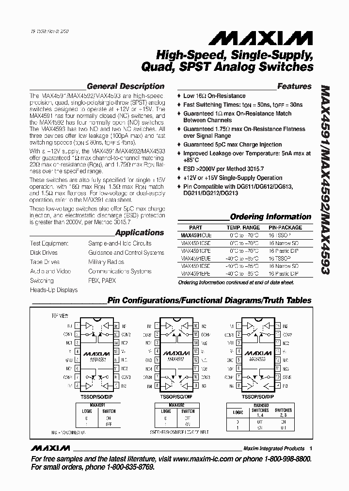 MAX4591_372962.PDF Datasheet