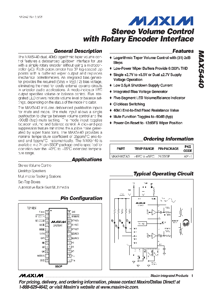 MAX5440EAG_660127.PDF Datasheet