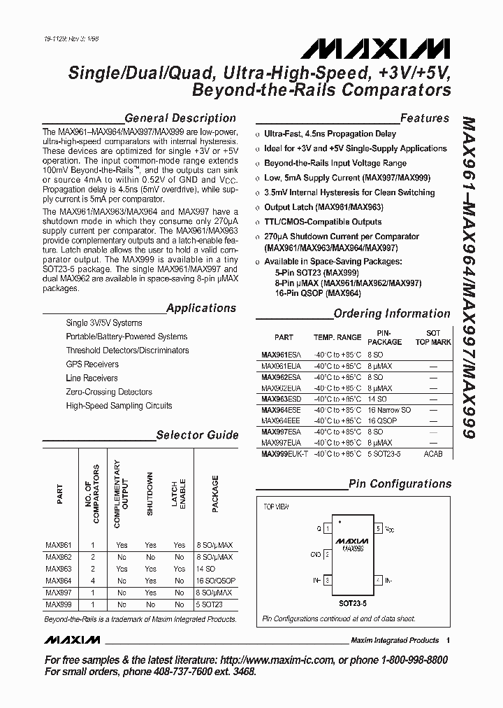 MAX961_142011.PDF Datasheet