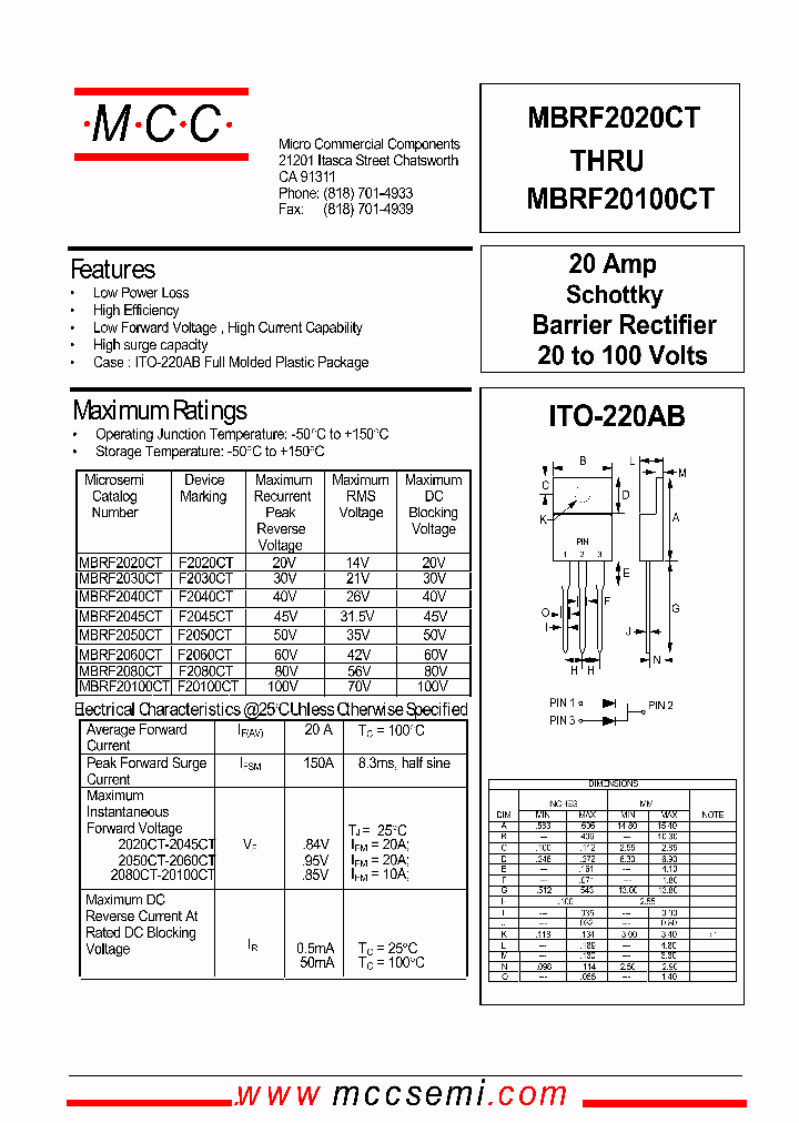 MBRF20100CT_592485.PDF Datasheet