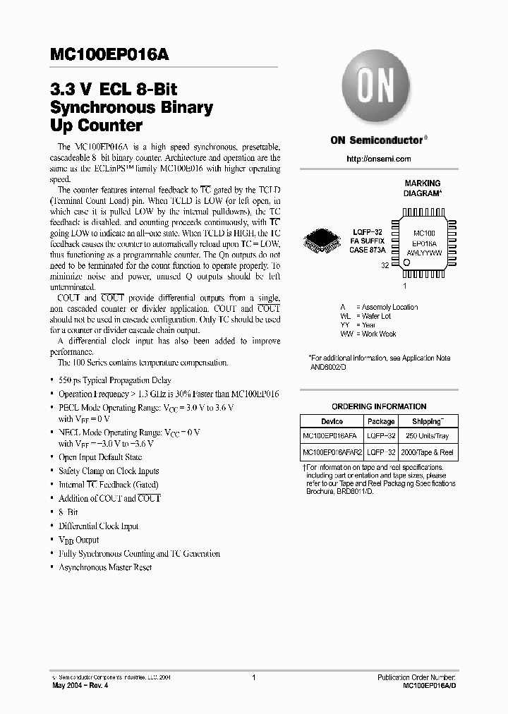 MC100EP016AFAR2_742142.PDF Datasheet