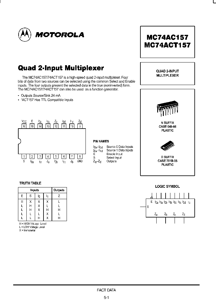 MC74AC157_95488.PDF Datasheet