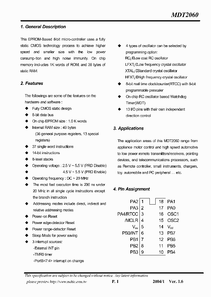 MDT2060_722446.PDF Datasheet