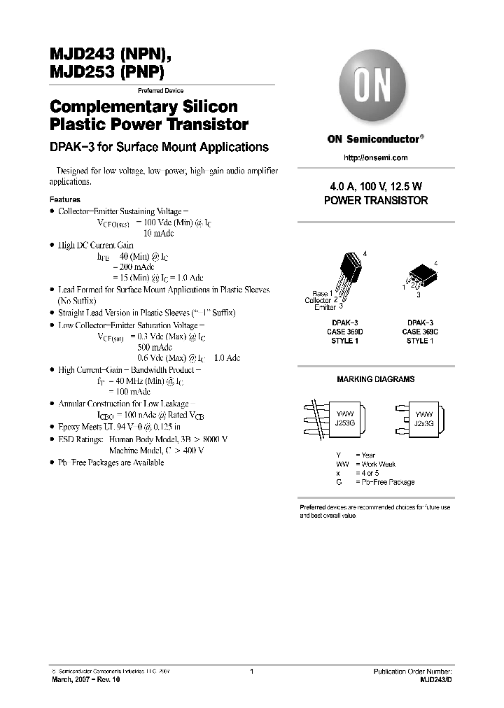 MJD243G_588339.PDF Datasheet