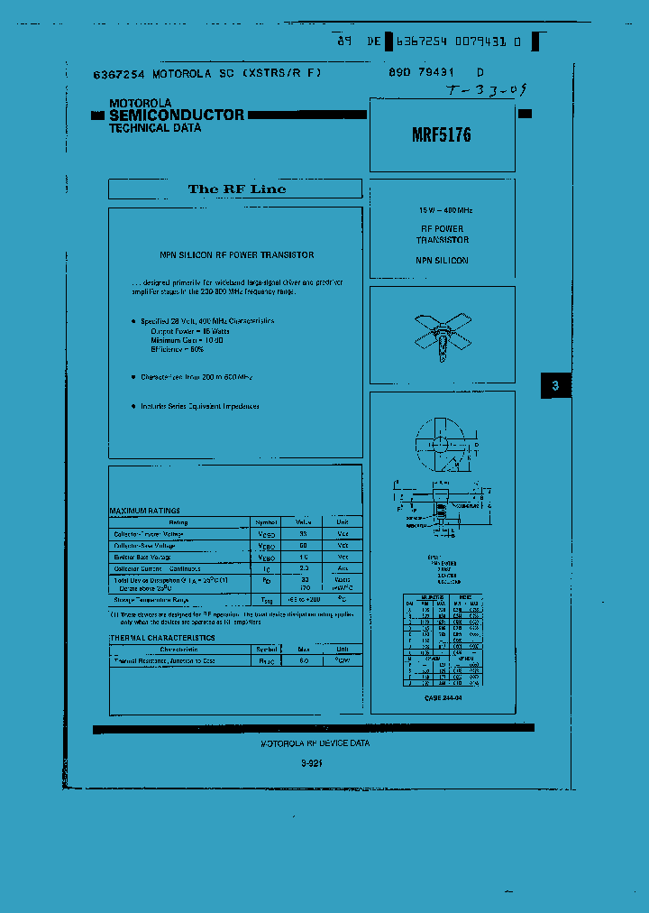 MRF5176_585617.PDF Datasheet