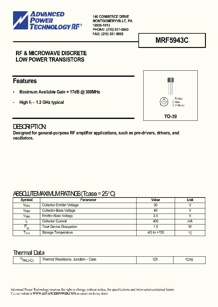 MRF5943C_647416.PDF Datasheet