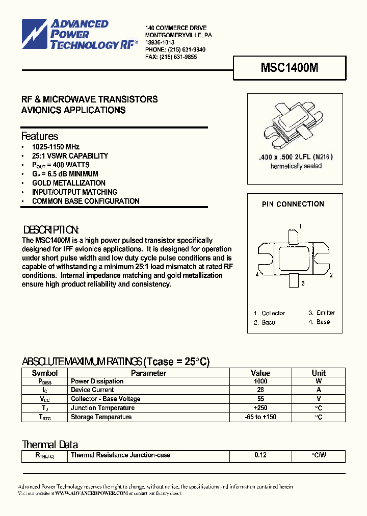 MSC1400M_647555.PDF Datasheet