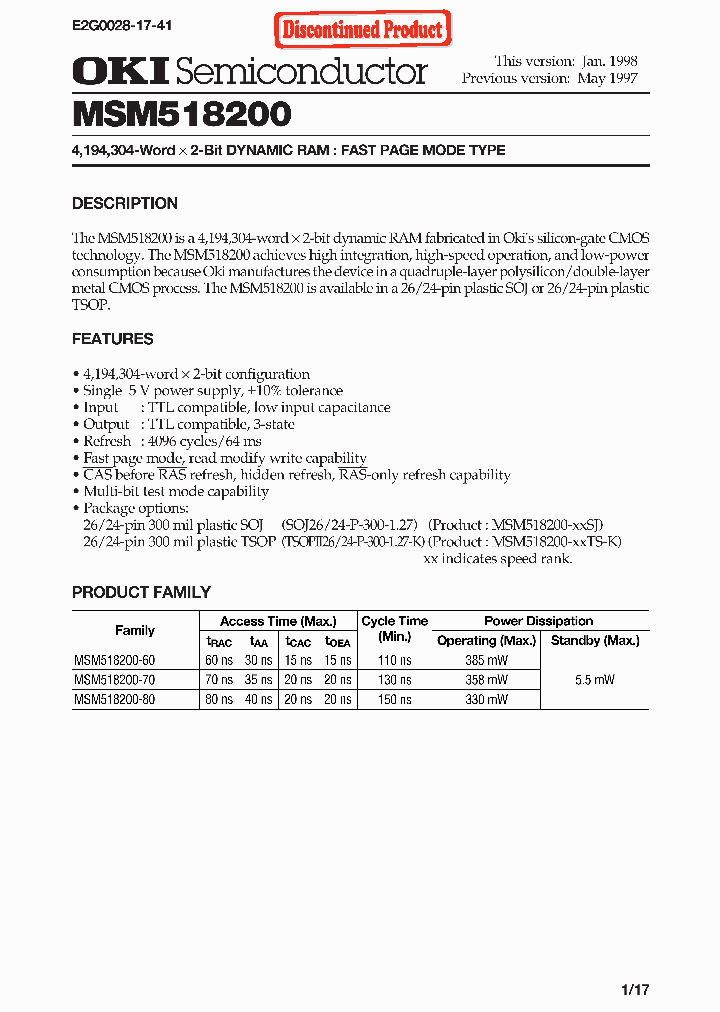 MSM518200_609787.PDF Datasheet