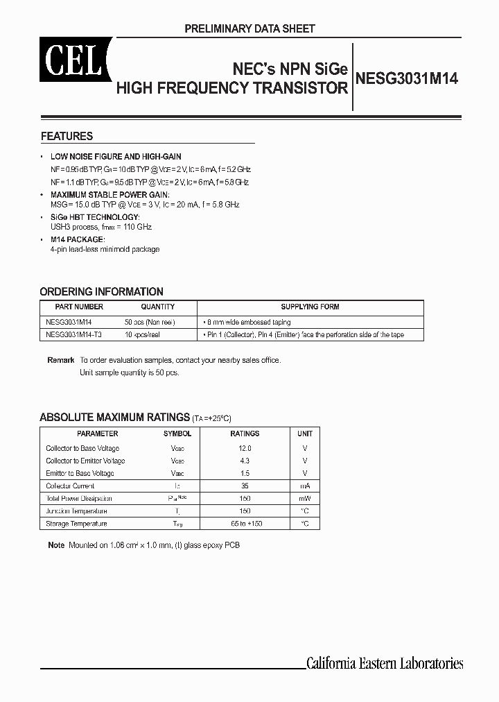 NESG3031M14NBSP_369218.PDF Datasheet