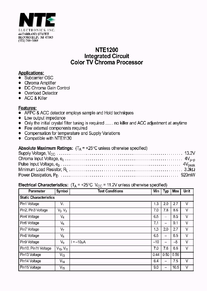 NTE1200_669979.PDF Datasheet