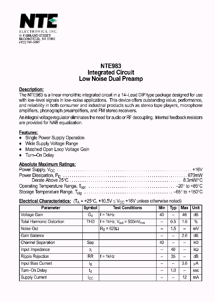 NTE983_646896.PDF Datasheet
