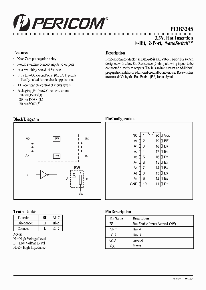 PI3B3245_645225.PDF Datasheet