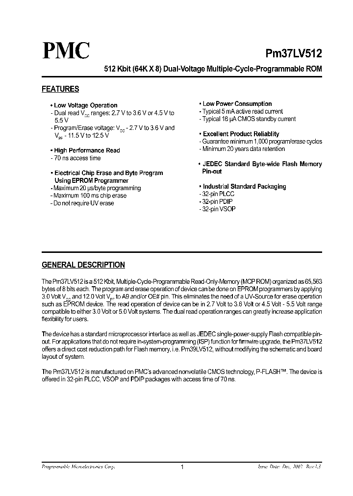 PM37LV512-70PC_607735.PDF Datasheet