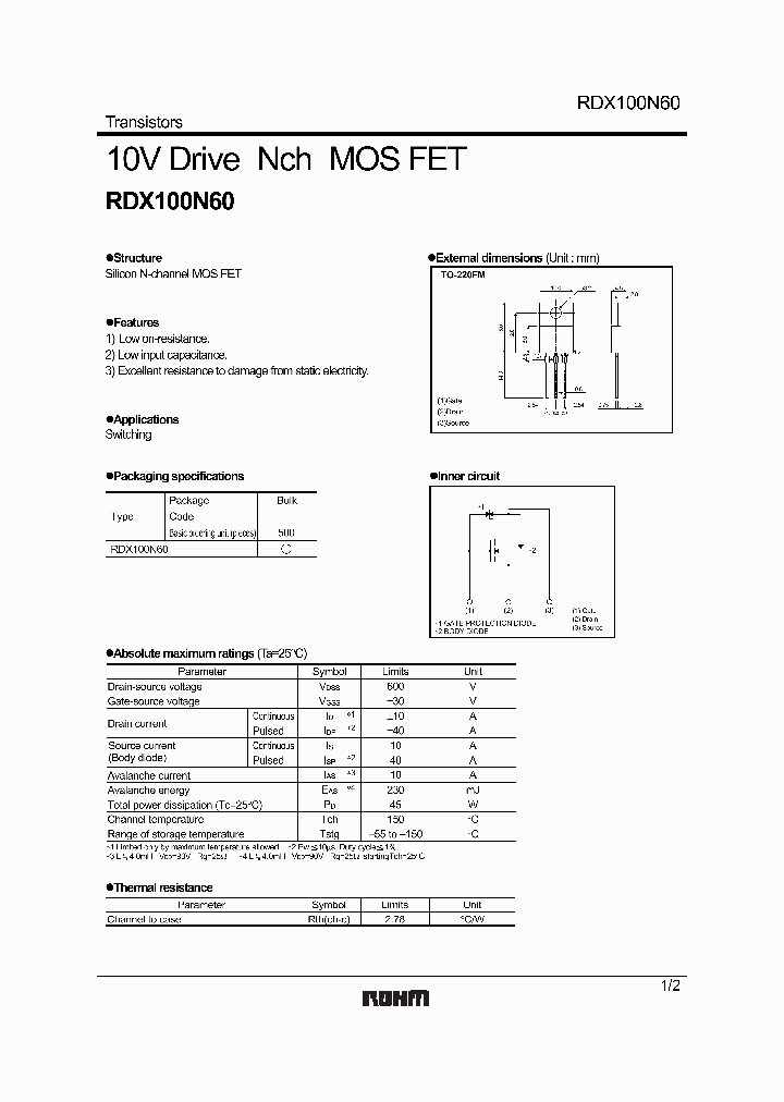 RDX100N60_621981.PDF Datasheet