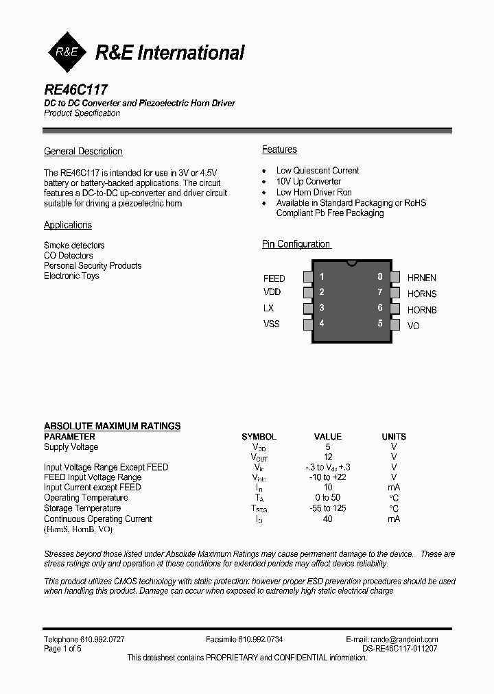 RE46C117_734481.PDF Datasheet