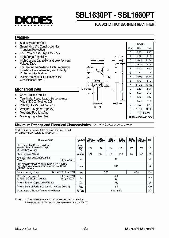 SBL1660PT_159912.PDF Datasheet
