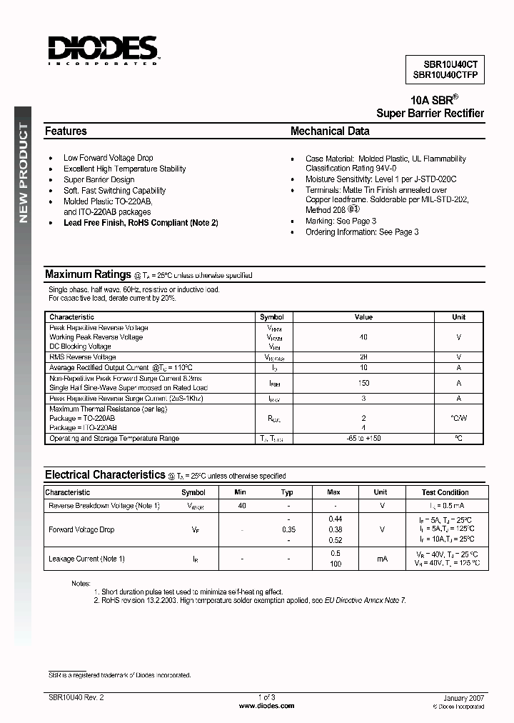 SBR10U40CTFP_724315.PDF Datasheet