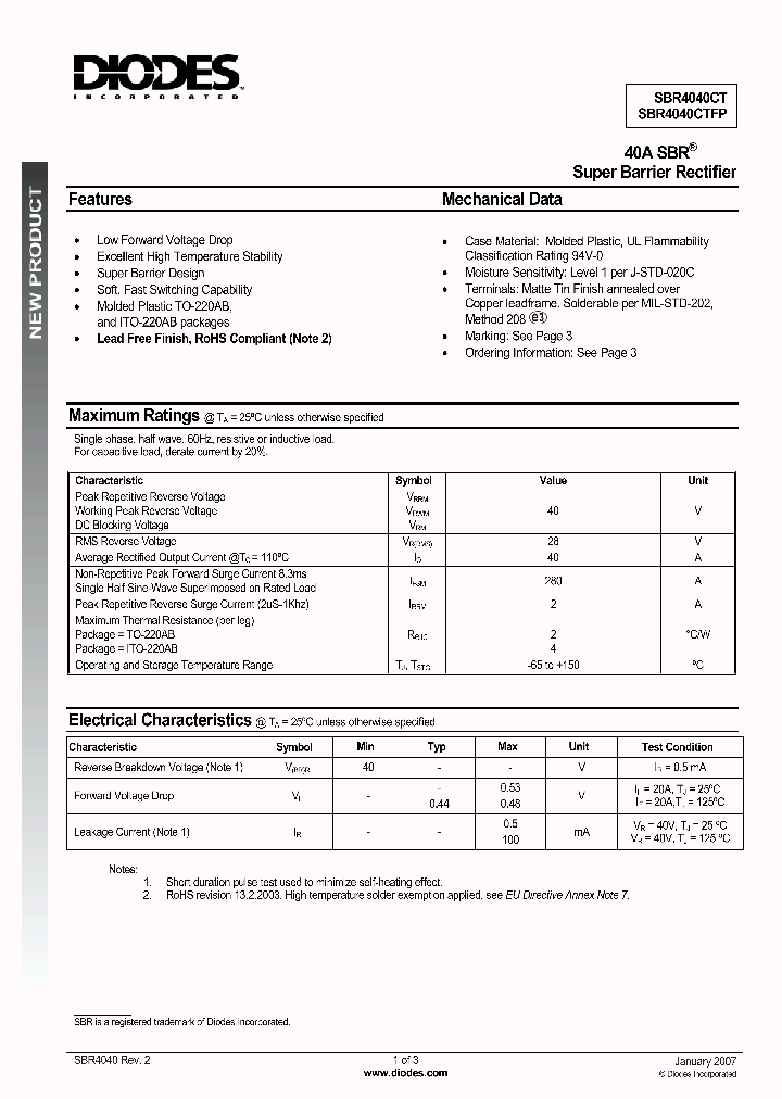 SBR4040CTFP_723956.PDF Datasheet