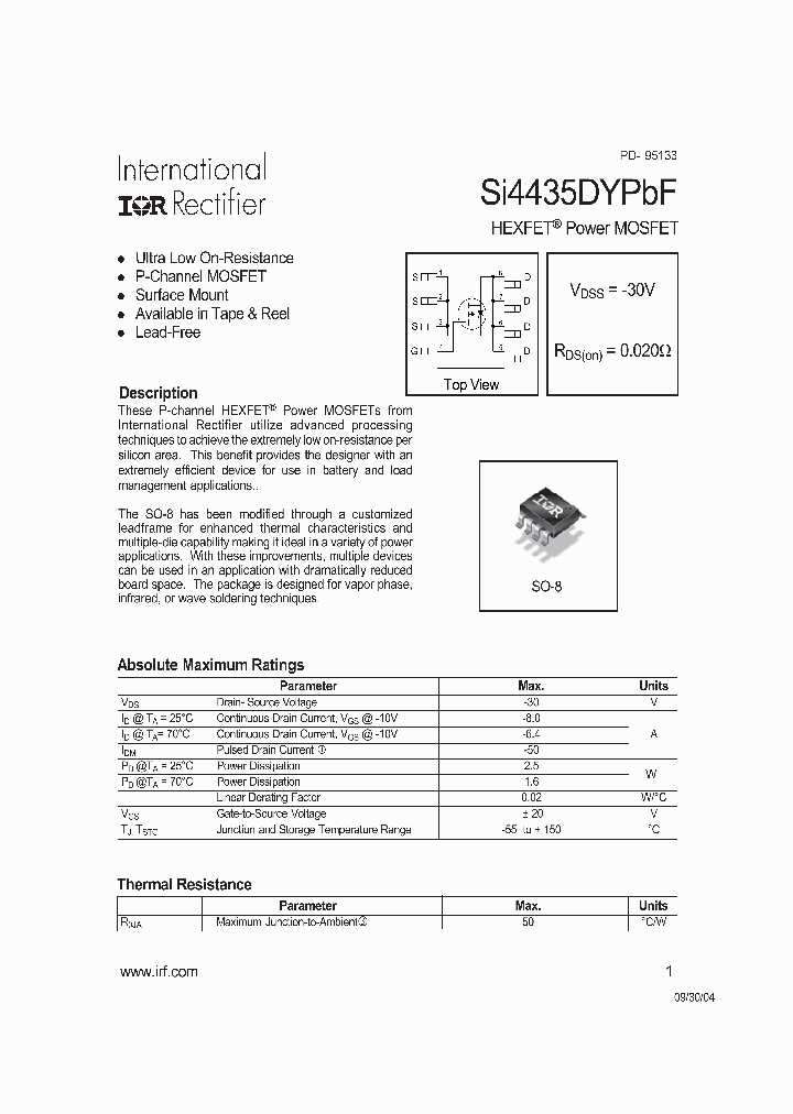 SI4435DYPBF_614445.PDF Datasheet