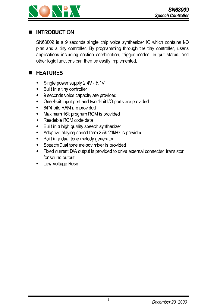 SN68009_604803.PDF Datasheet