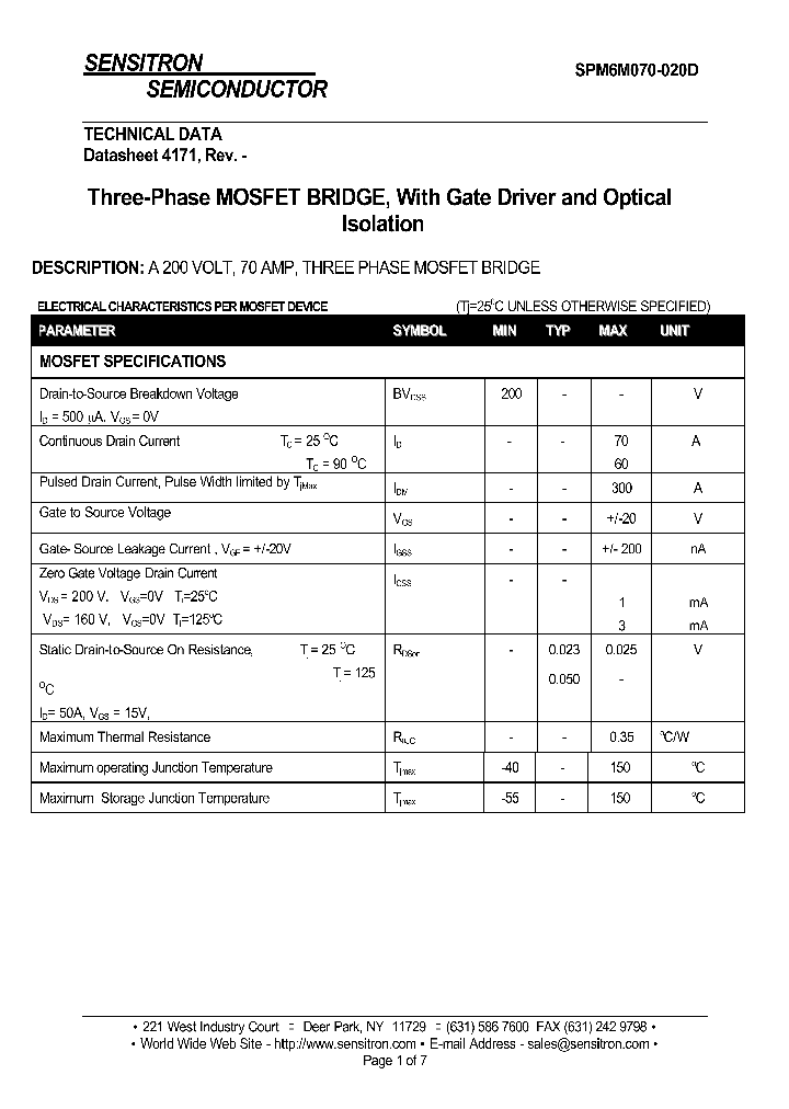 SPM6M070-020D_655793.PDF Datasheet