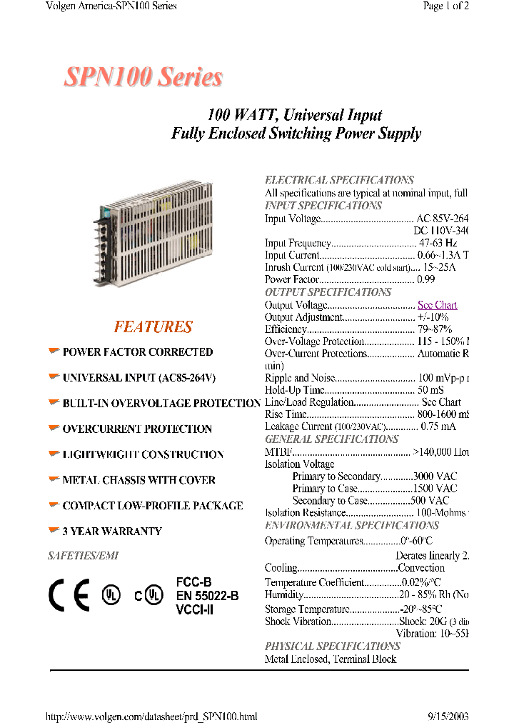 SPN100-15S_715302.PDF Datasheet