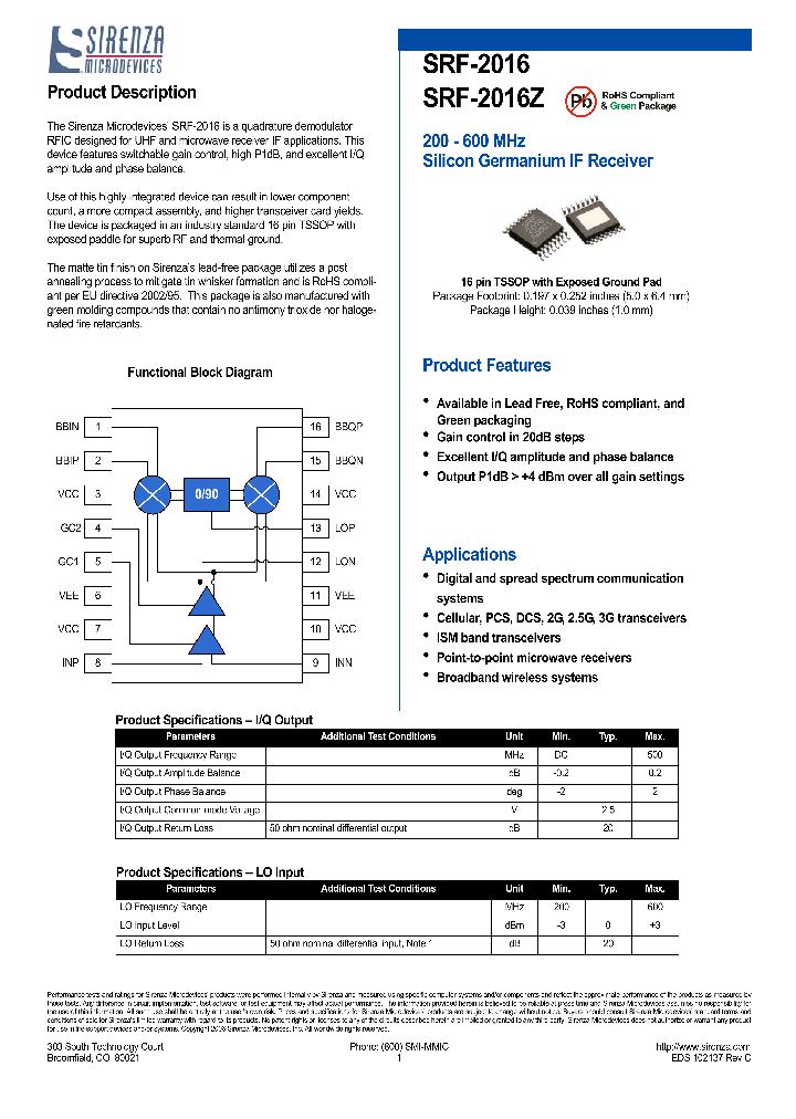 SRF-2016Z_589470.PDF Datasheet