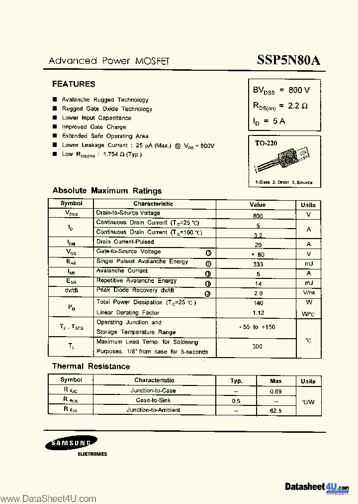 SSP5N80A_679324.PDF Datasheet
