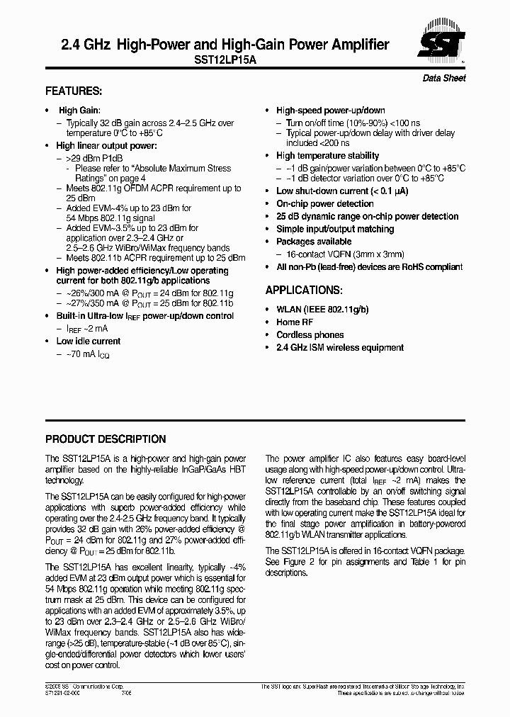 SST12LP15A-QVCE-K_734024.PDF Datasheet